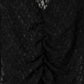 lace gathered top/black