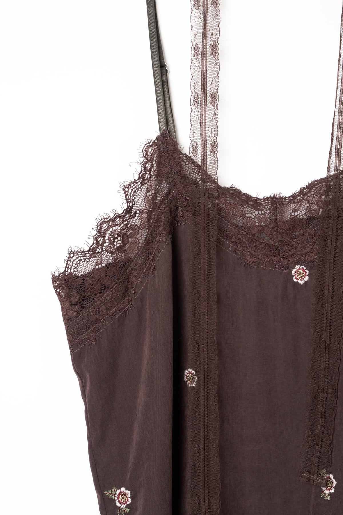 lace cami dress/brown