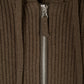 hooded knit parka/brown