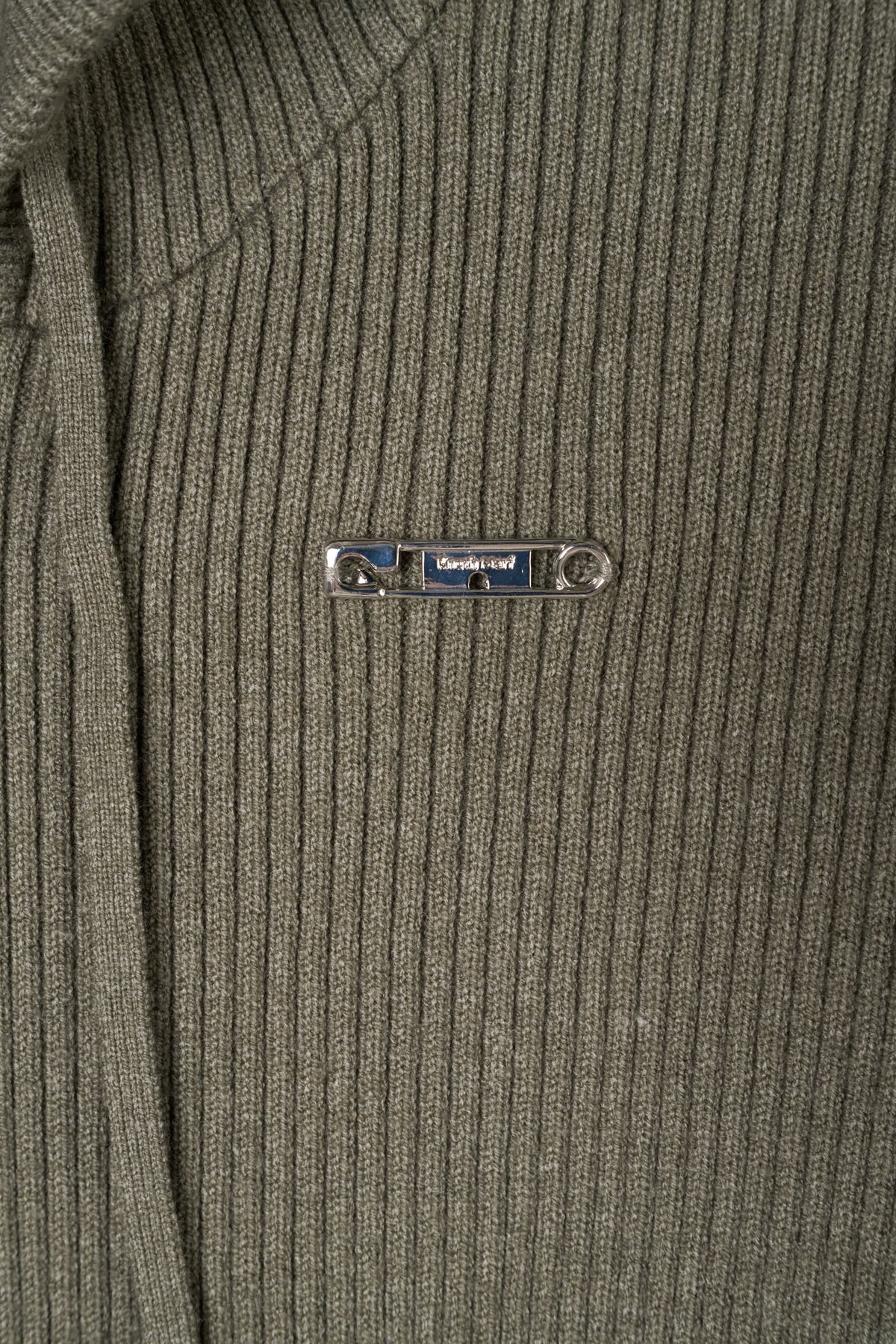 hooded knit parka/gray