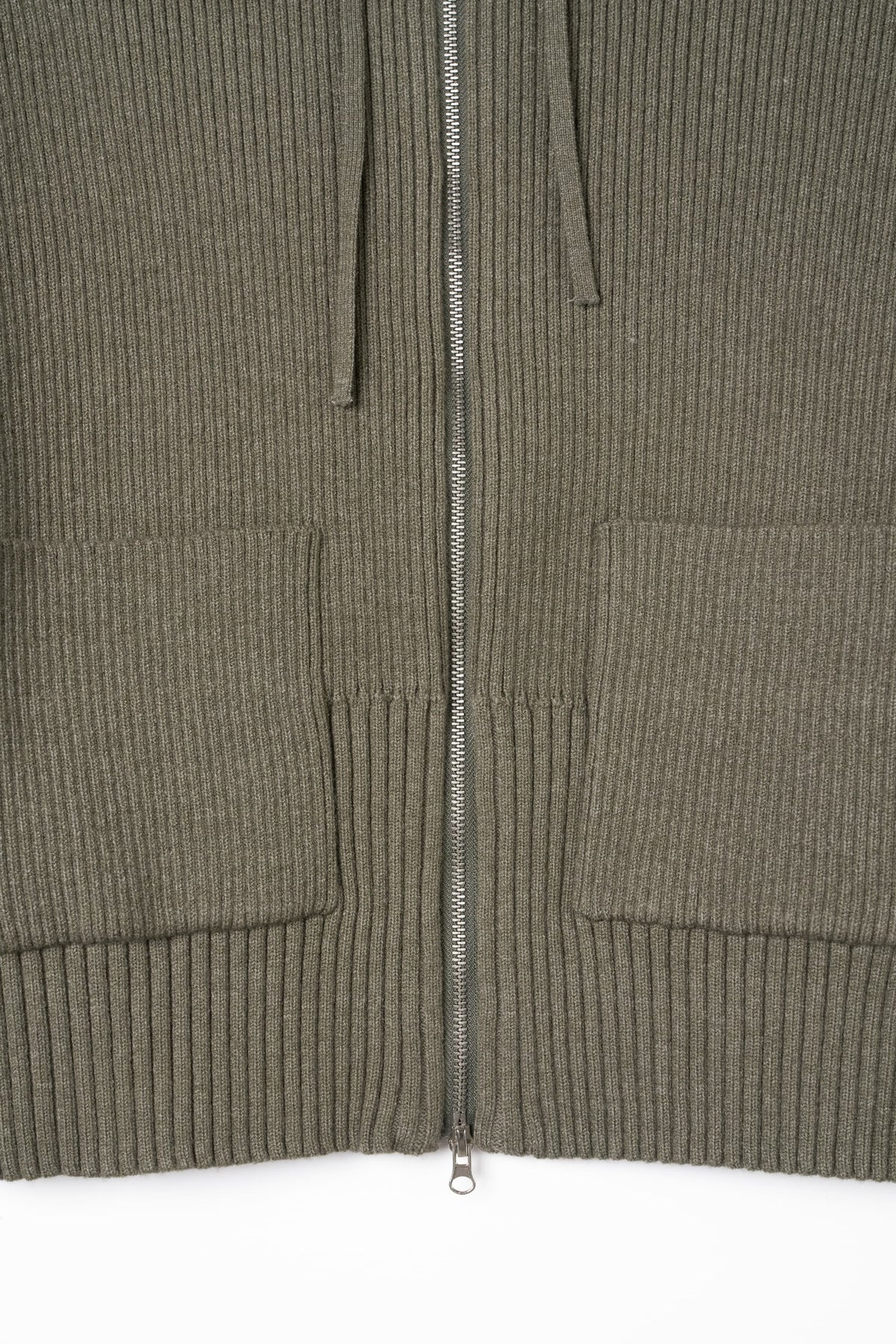 hooded knit parka/gray