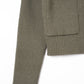 hooded knit parka/gray