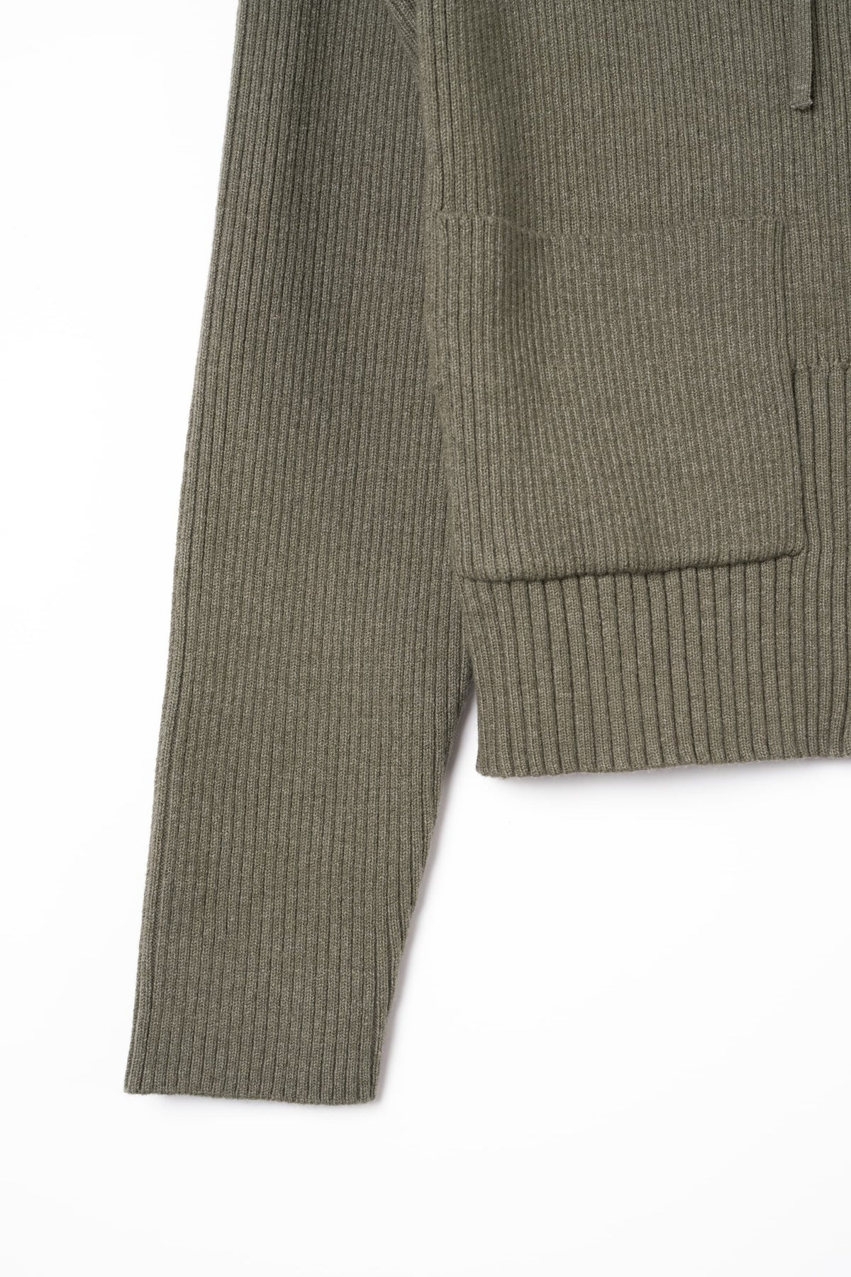 hooded knit parka/gray