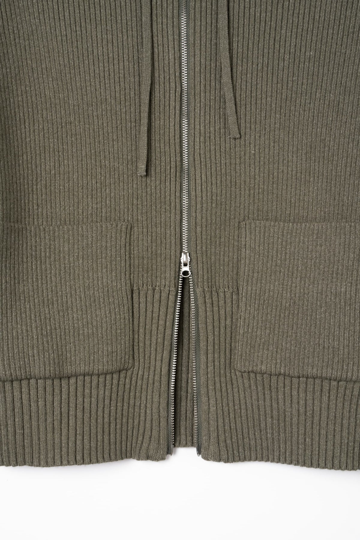 hooded knit parka/gray