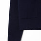 hooded knit parka/navy