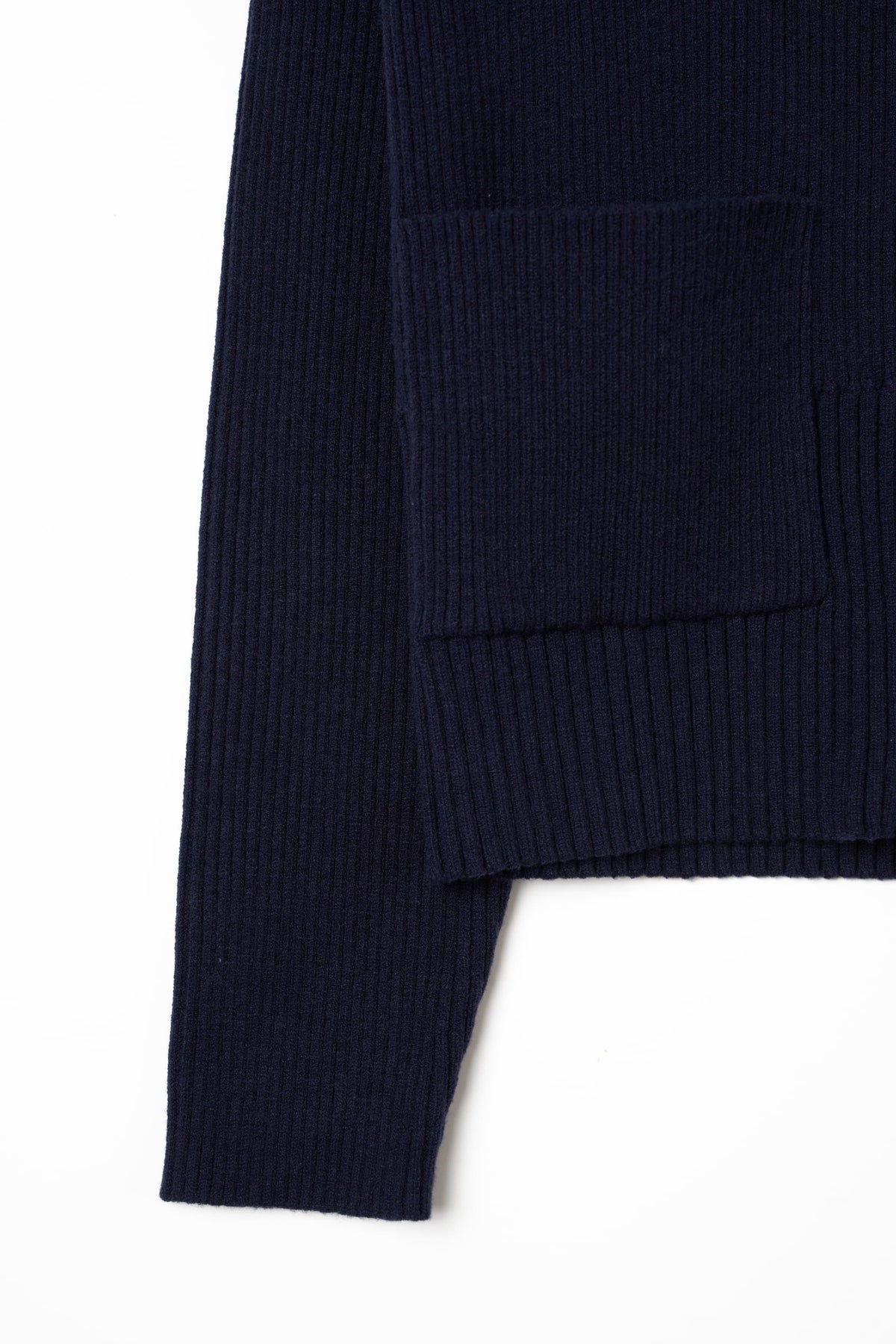 hooded knit parka/navy