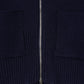 hooded knit parka/navy