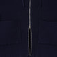 hooded knit parka/navy