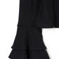drop shoulder frill knit/black