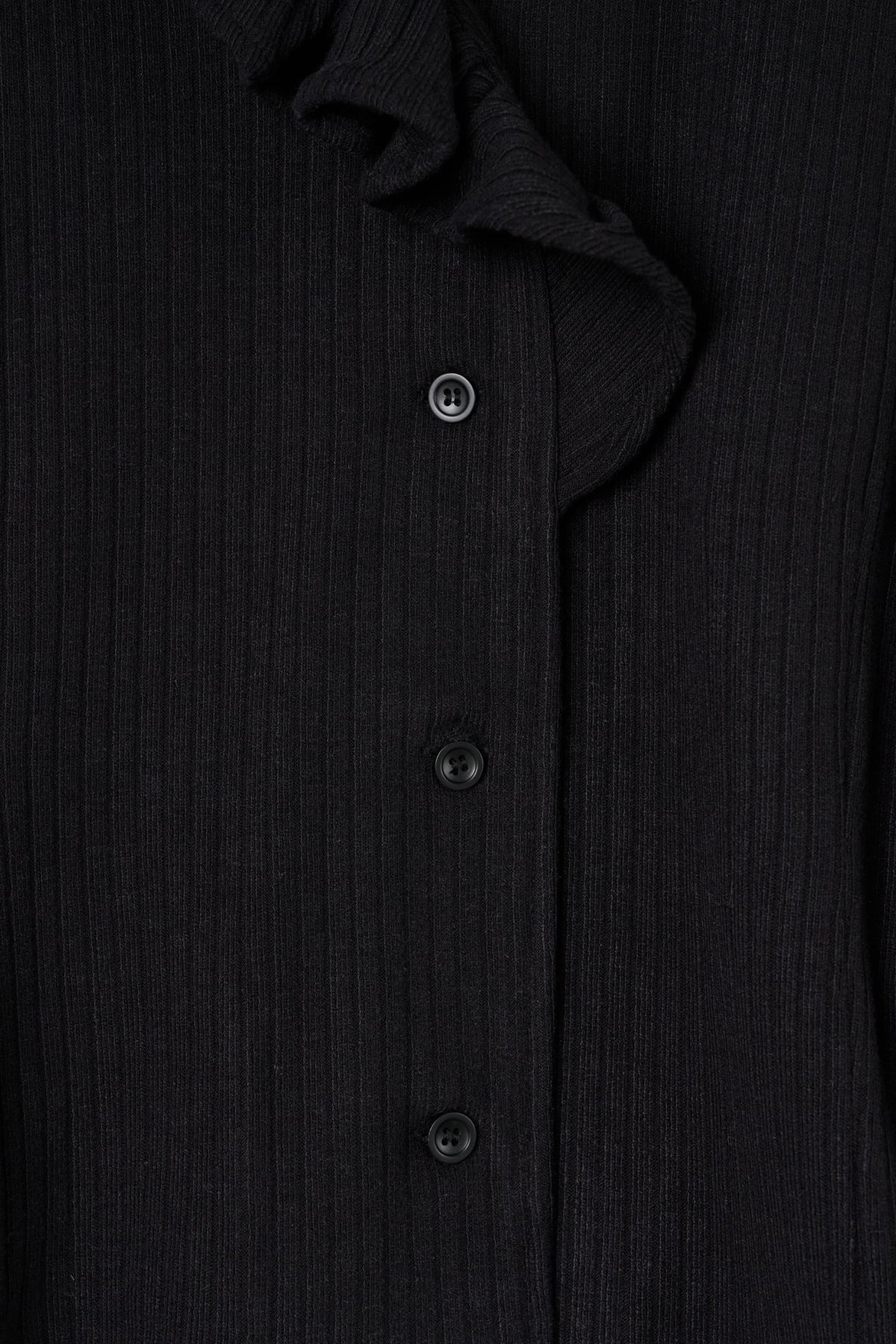 drop shoulder frill knit/black