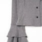 drop shoulder frill knit/gray
