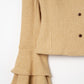drop shoulder frill knit/yellow