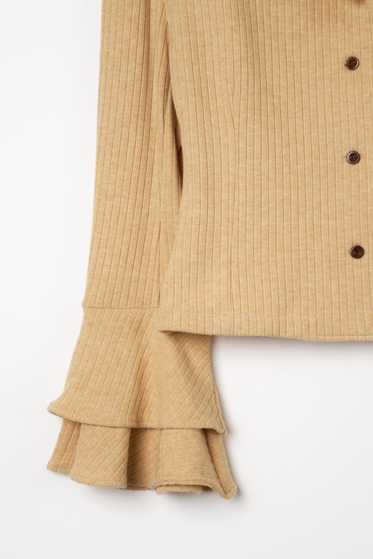 drop shoulder frill knit/yellow