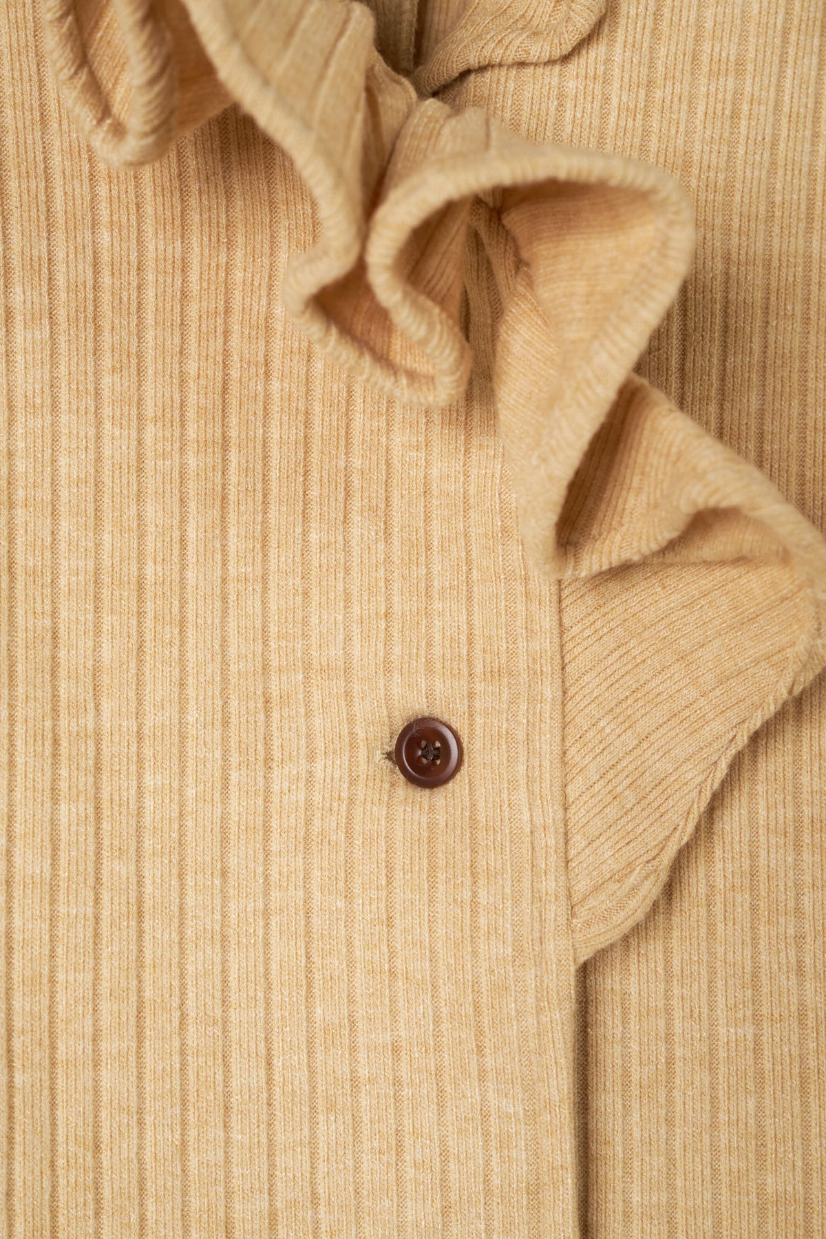 drop shoulder frill knit/yellow