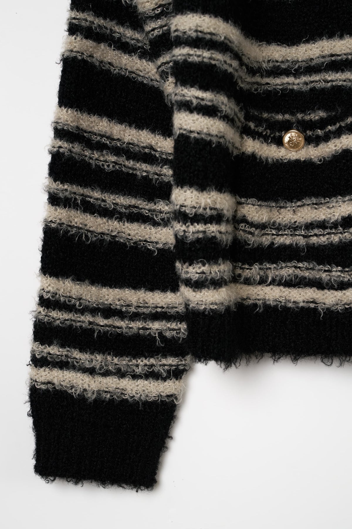 gold button trad cardigan/black
