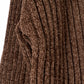 rib hoodie boucle knit/brown