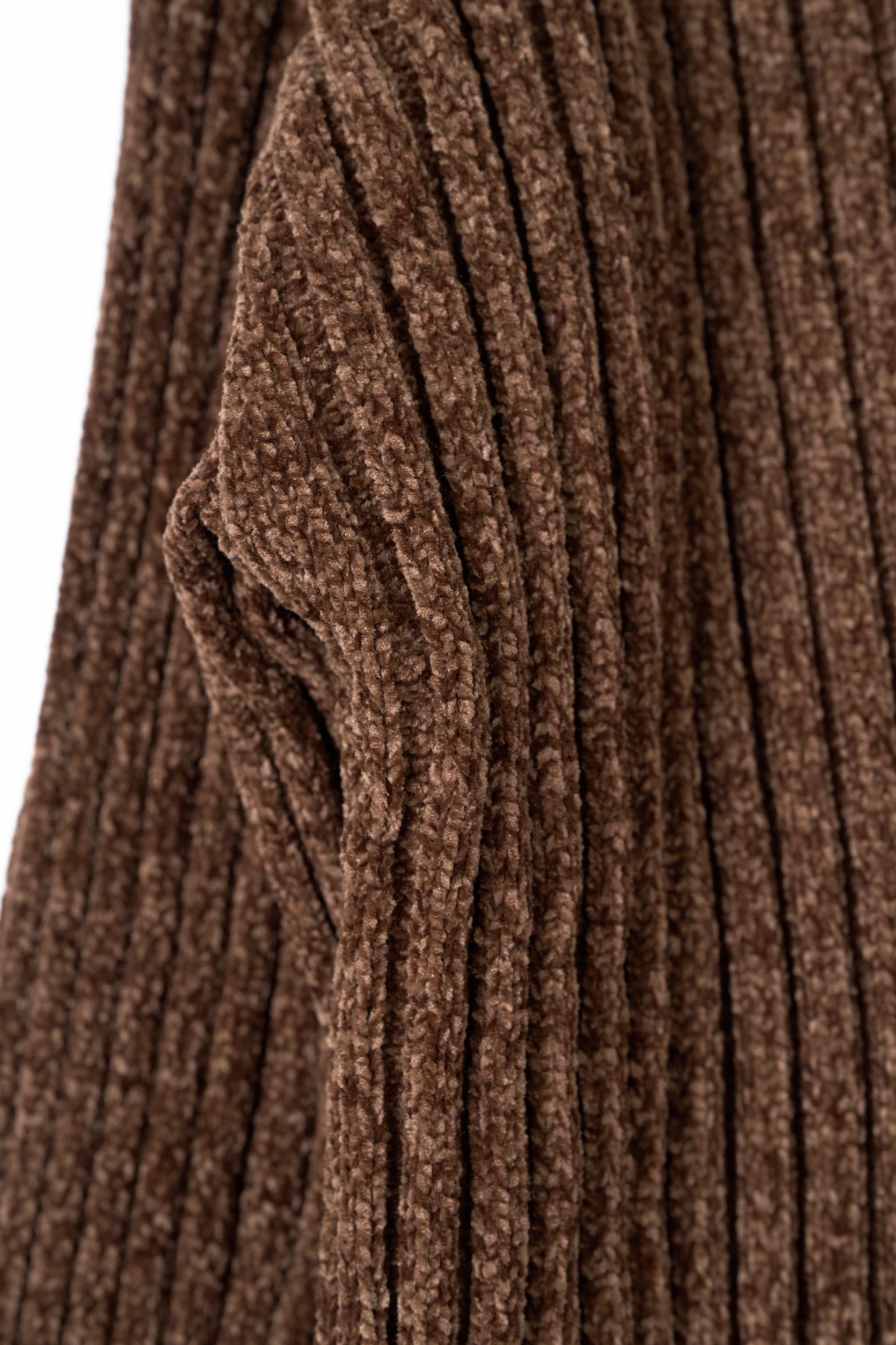 rib hoodie boucle knit/brown