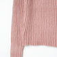 rib hoodie boucle knit/pink