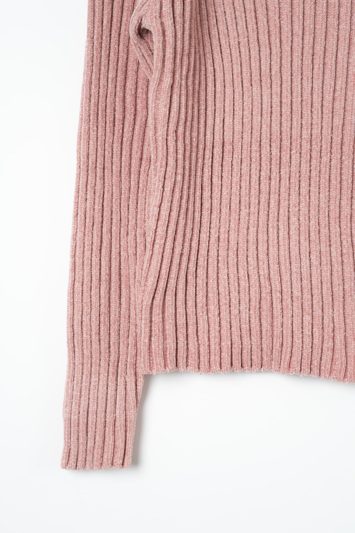 rib hoodie boucle knit/pink