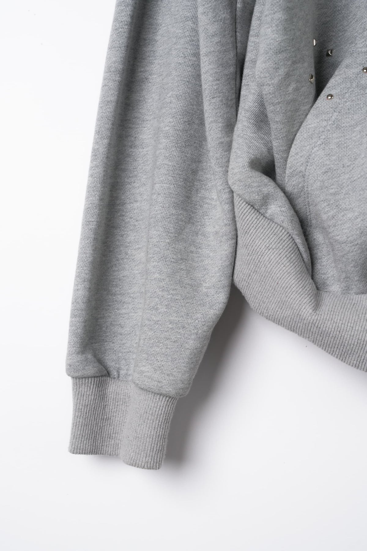 studded hoodie top/gray