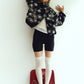 flower boa fleece(unisex)/black