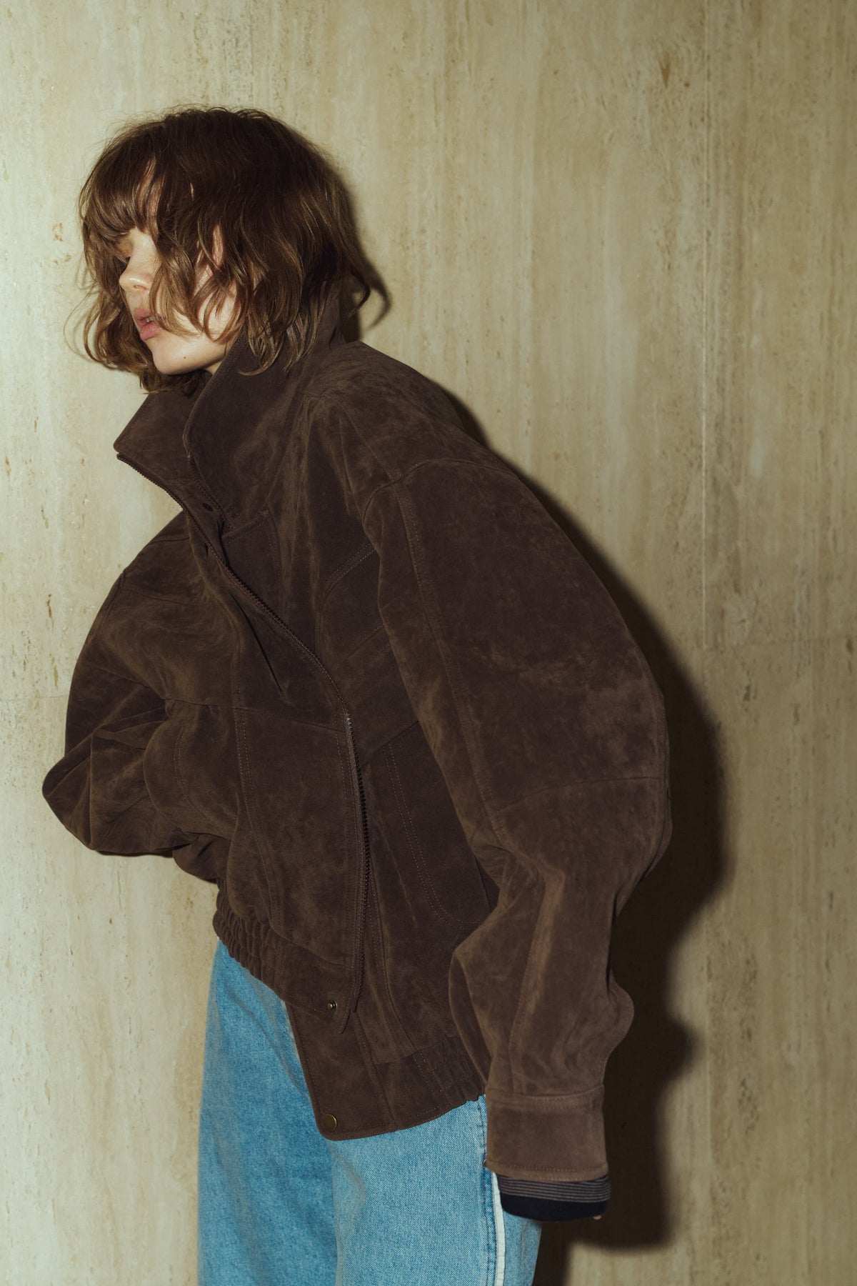 suede blouson(unisex)/brown