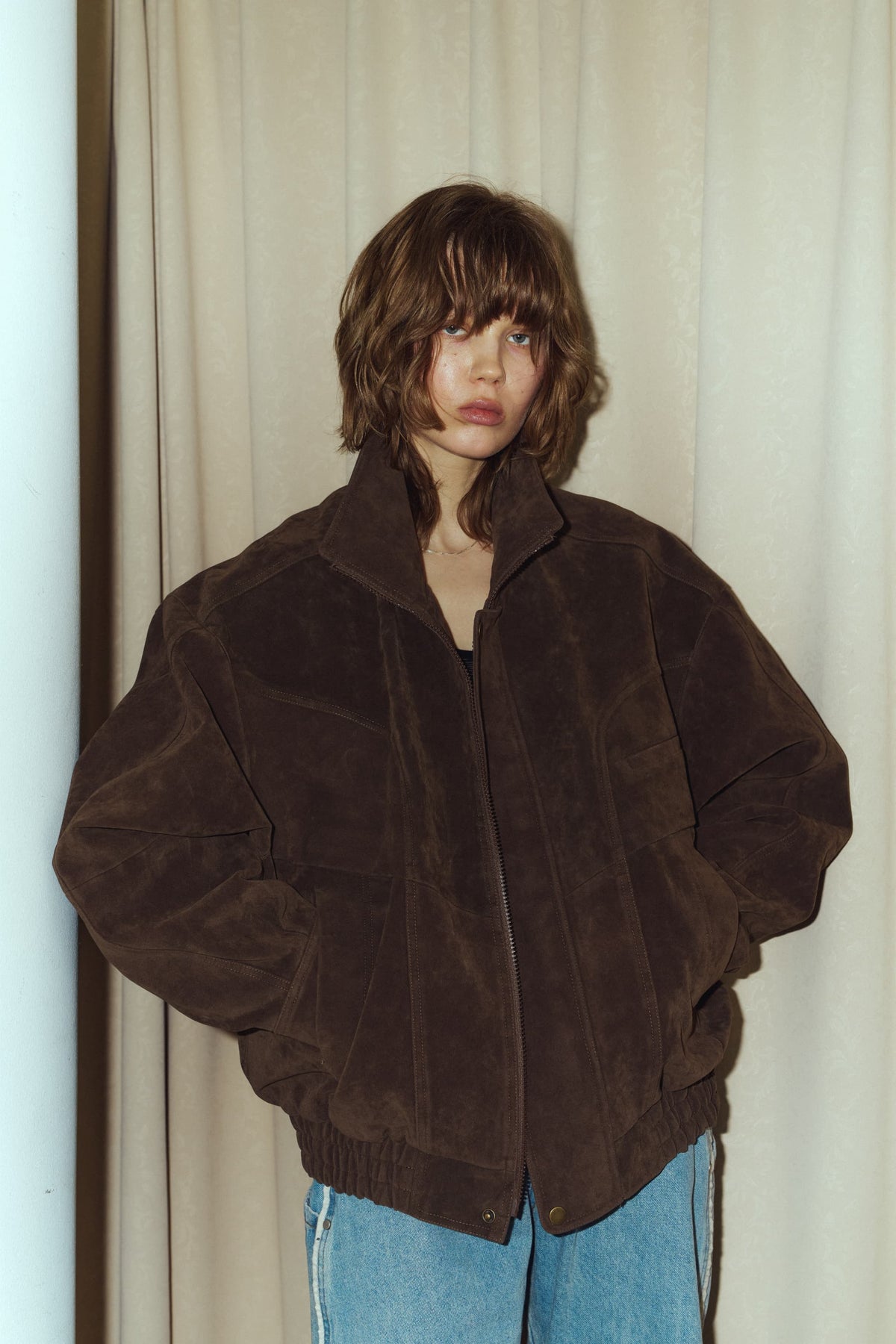 suede blouson(unisex)/brown