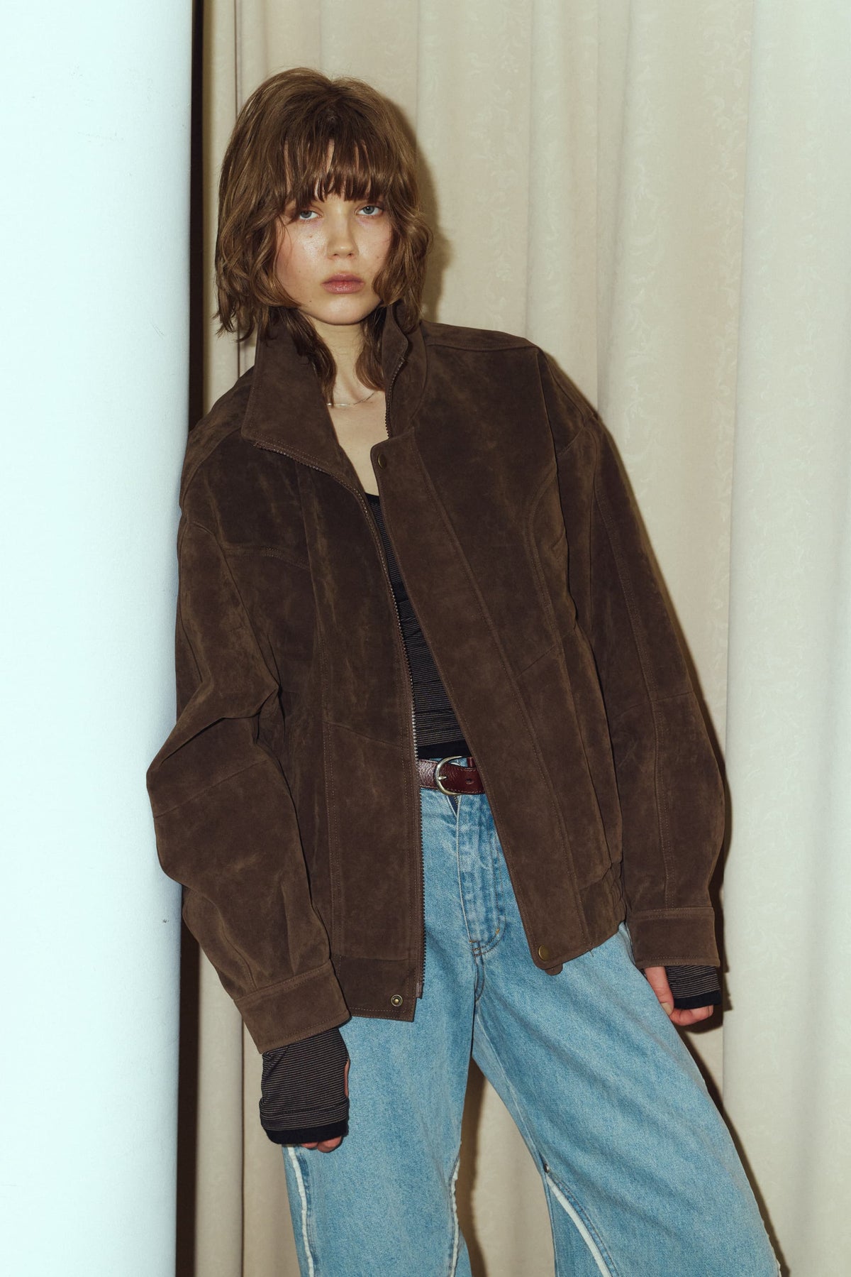 suede blouson(unisex)/brown