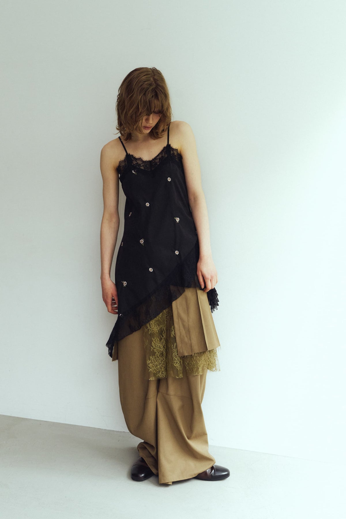 lace cami dress/black