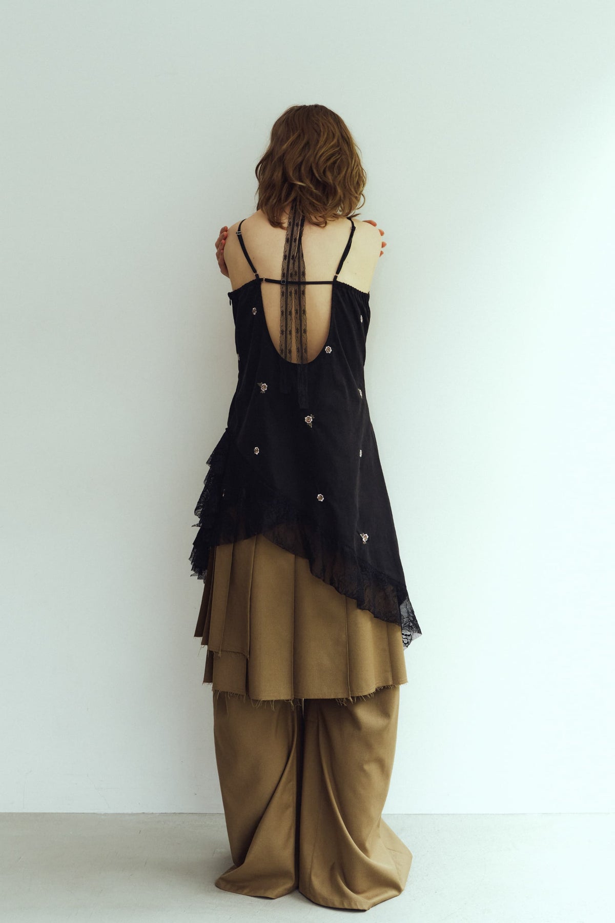 lace cami dress/black