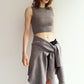 2-piece cardigan/gray