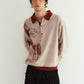 reversible jacquard polo knit(unisex)/red
