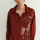 reversible jacquard polo knit(unisex)/red