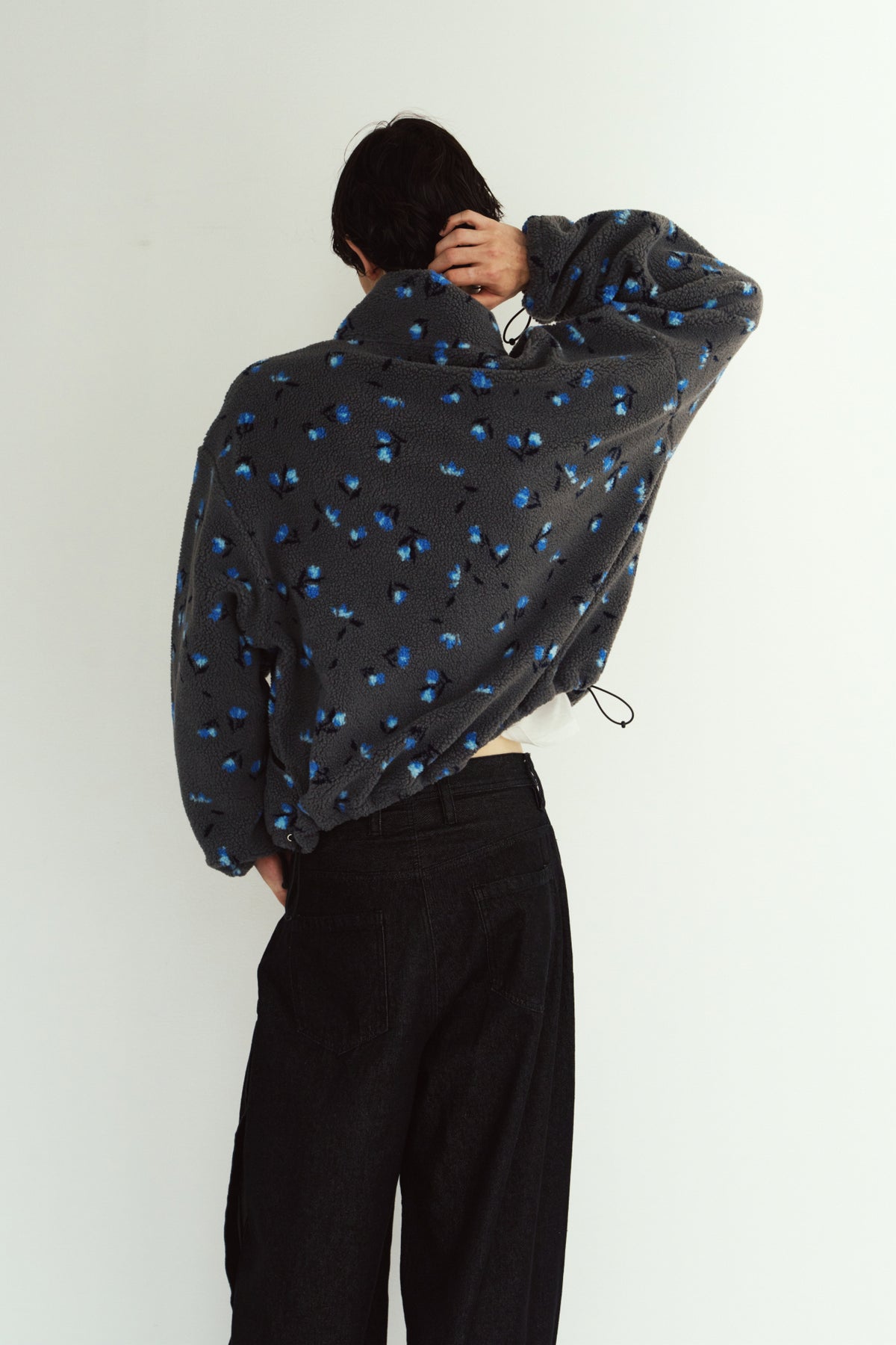 flower boa fleece(unisex)/gray