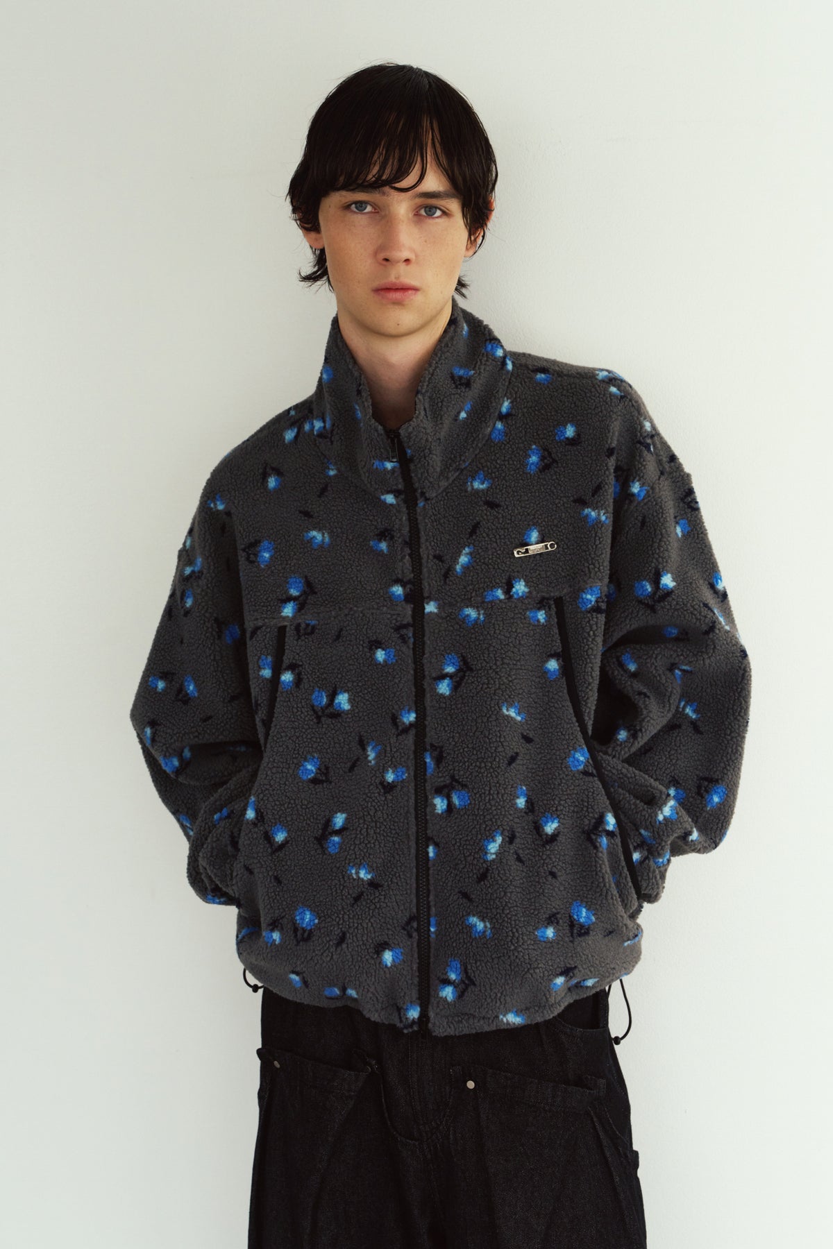 flower boa fleece(unisex)/gray