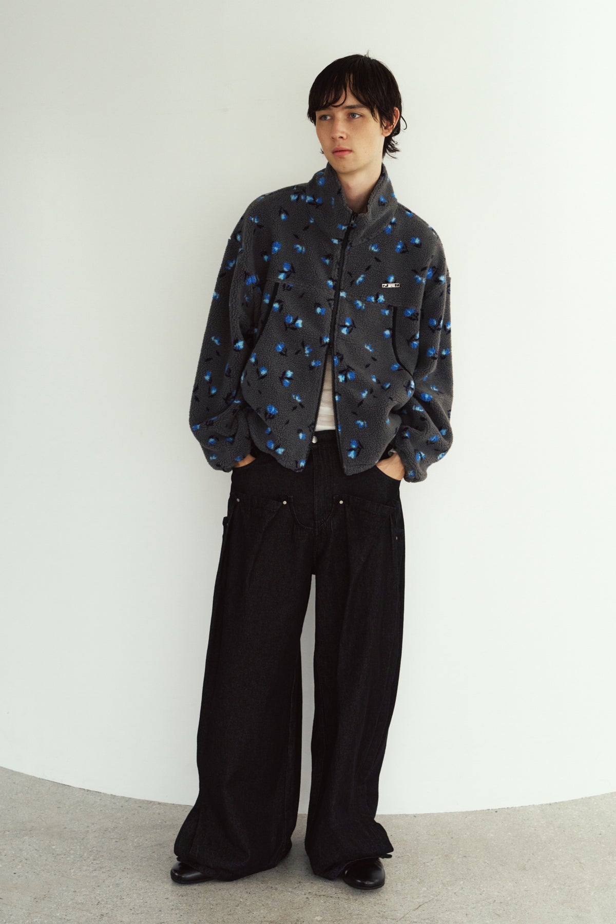 flower boa fleece(unisex)/gray