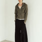 hooded knit parka/gray