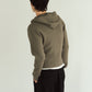 hooded knit parka/gray