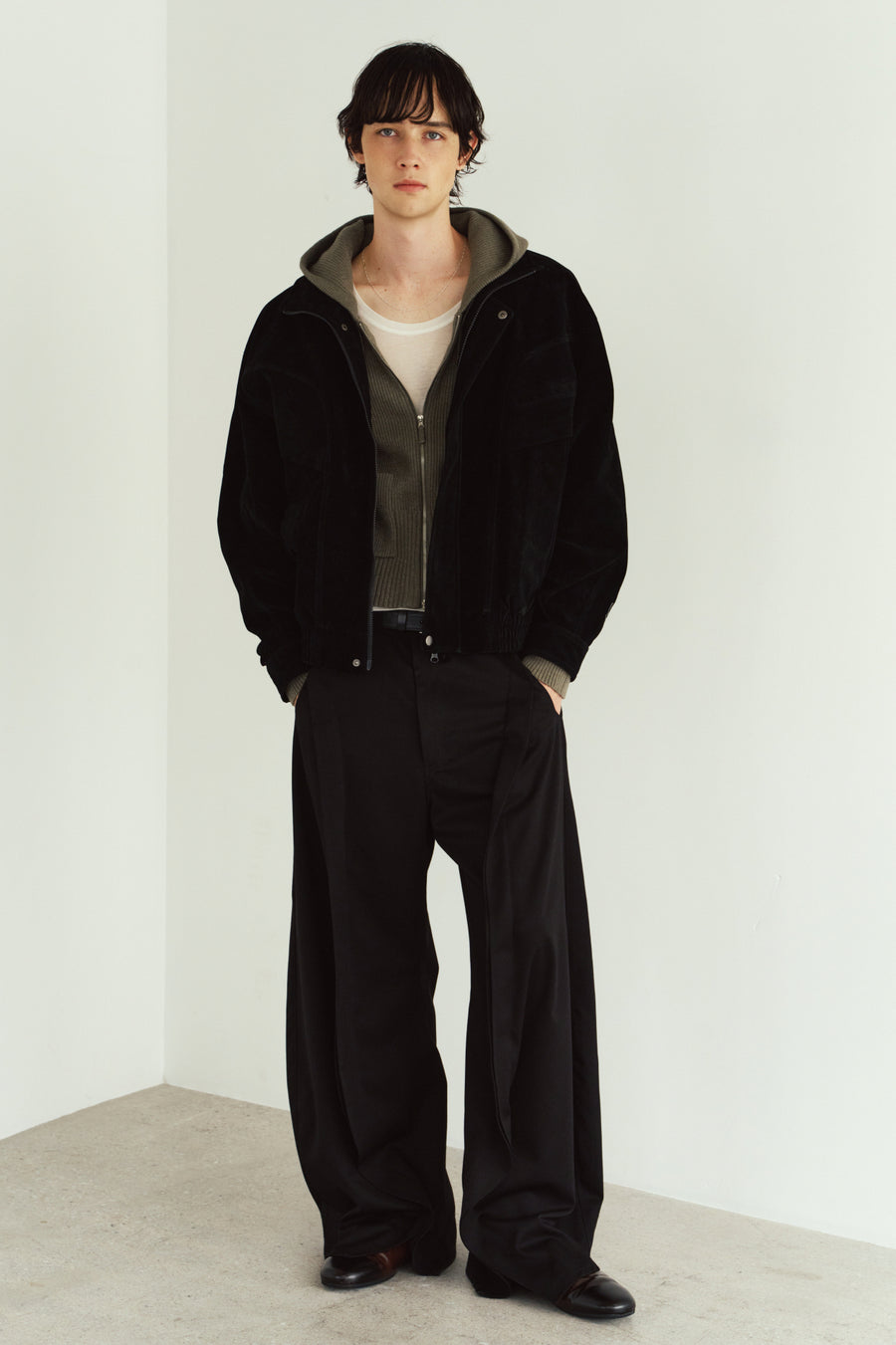 suede blouson(unisex)/black
