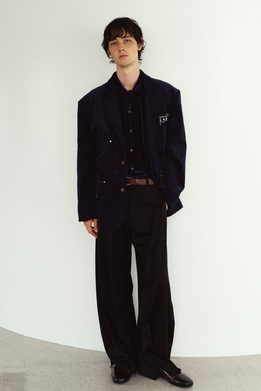 curve utility jacket(unisex)/navy