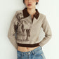 jacquard polo knit/brown