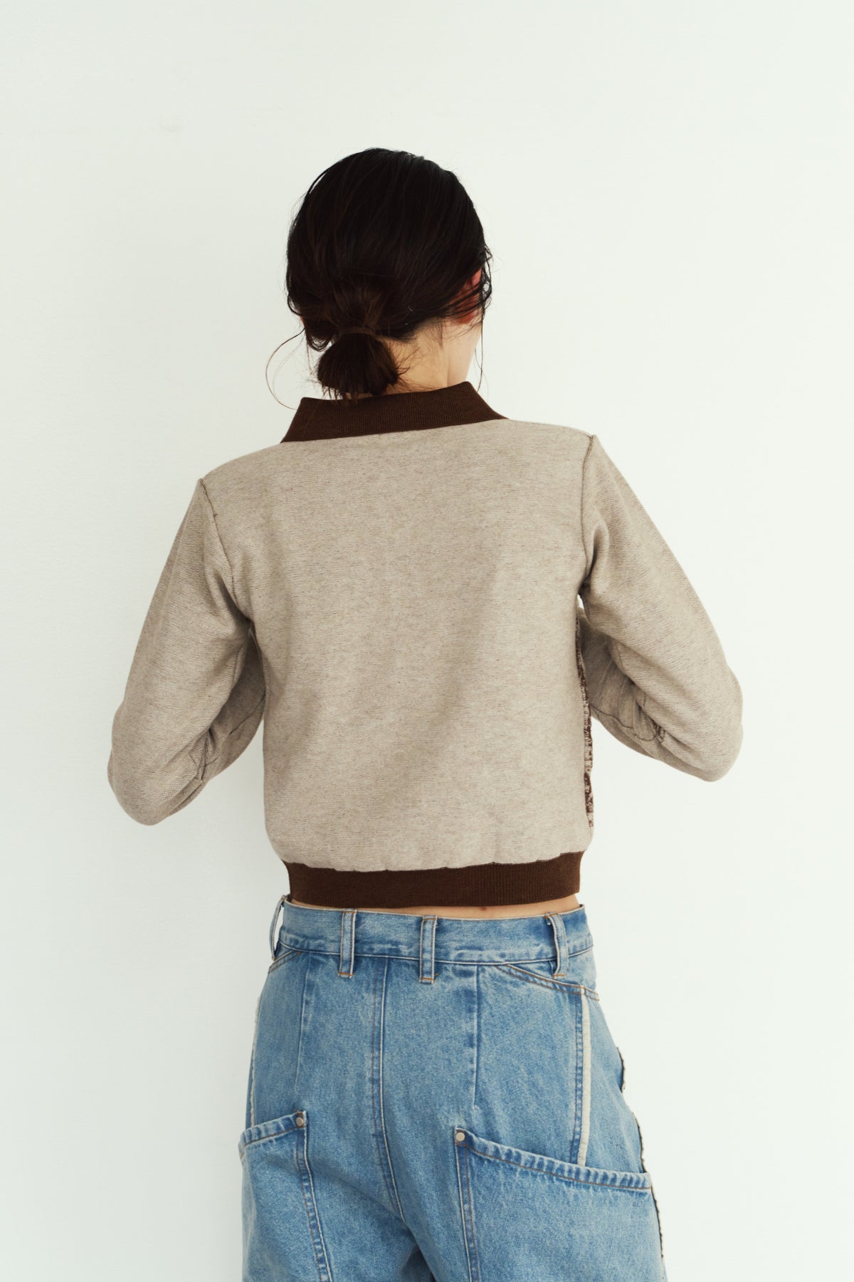 jacquard polo knit/brown