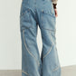 curve utility denim pants(unisex)/blue