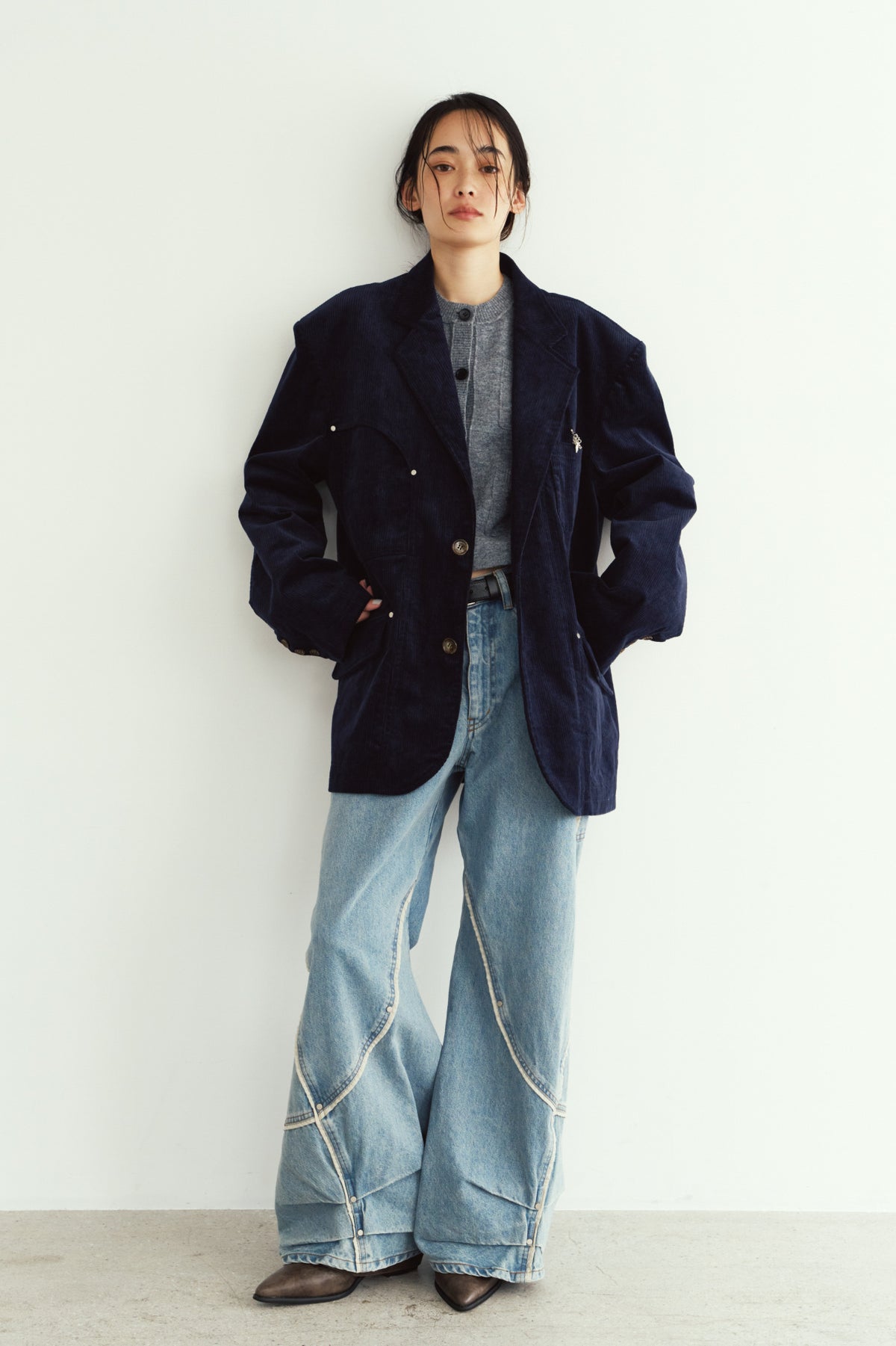 curve utility jacket(unisex)/navy