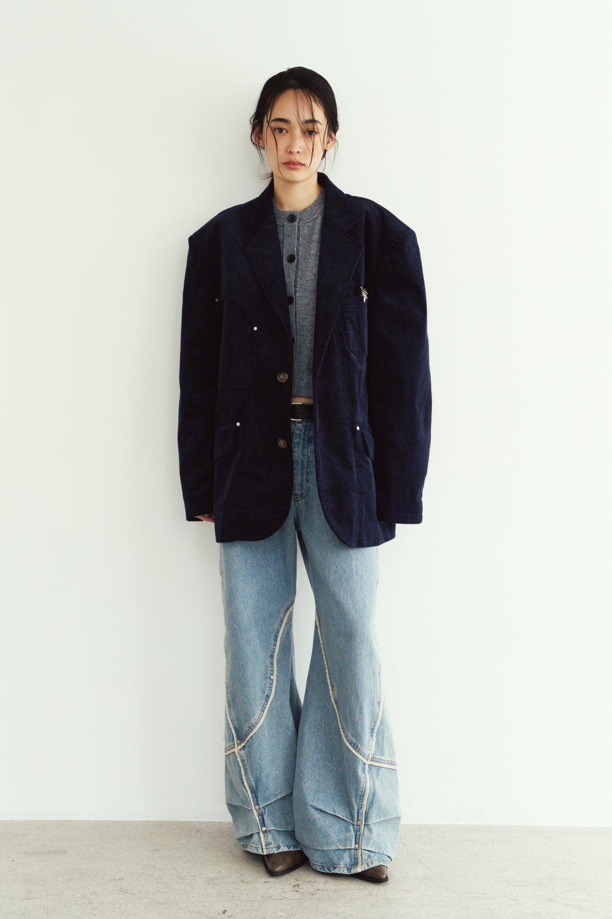 curve utility jacket(unisex)/navy