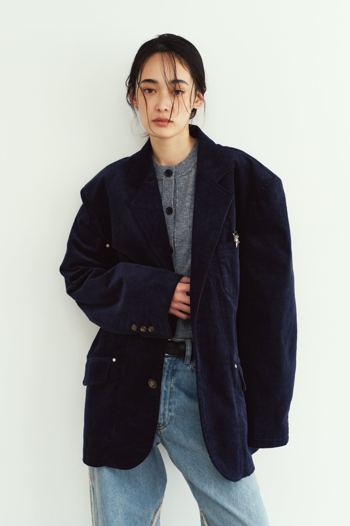 curve utility jacket(unisex)/navy