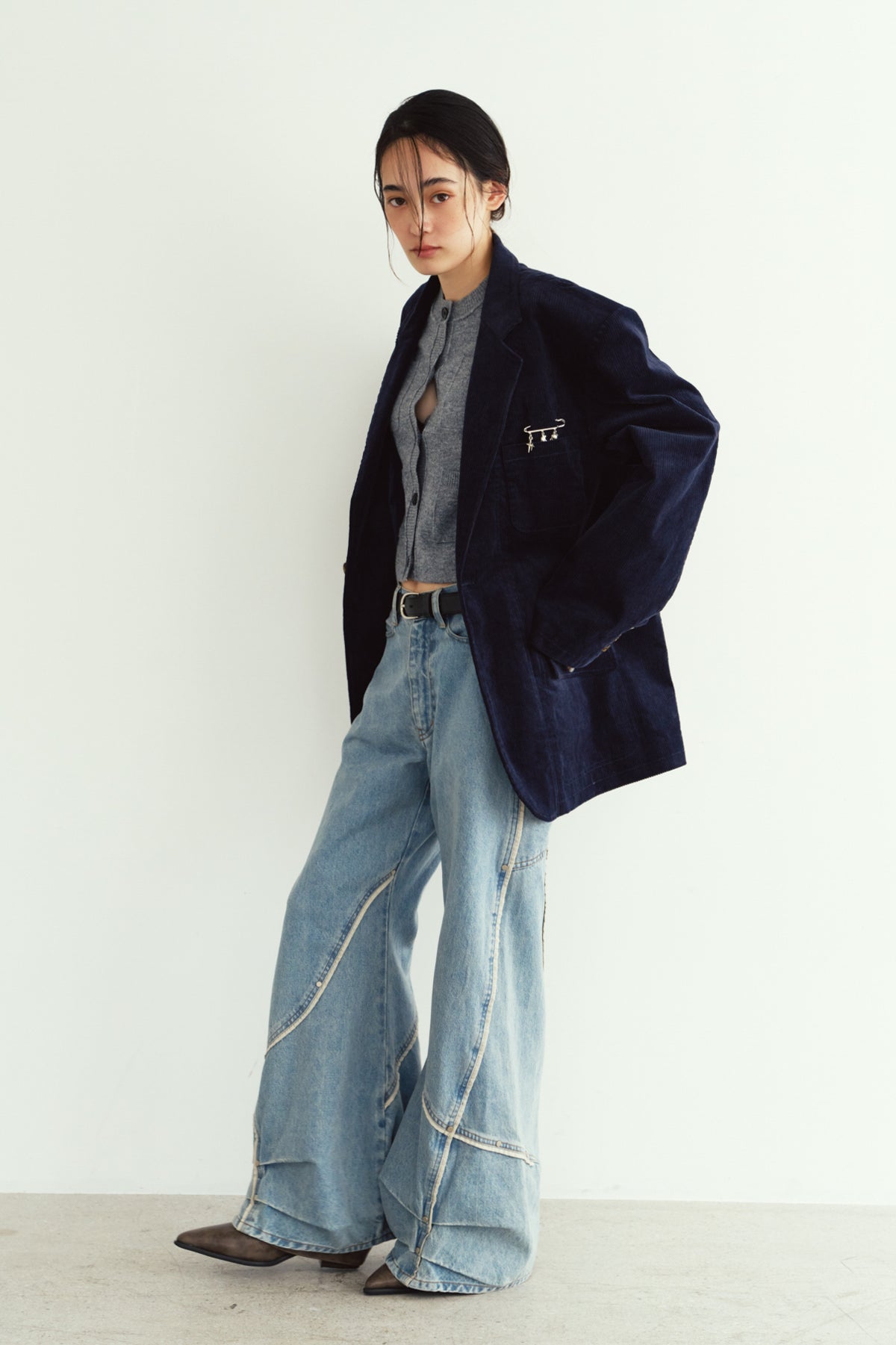 curve utility jacket(unisex)/navy