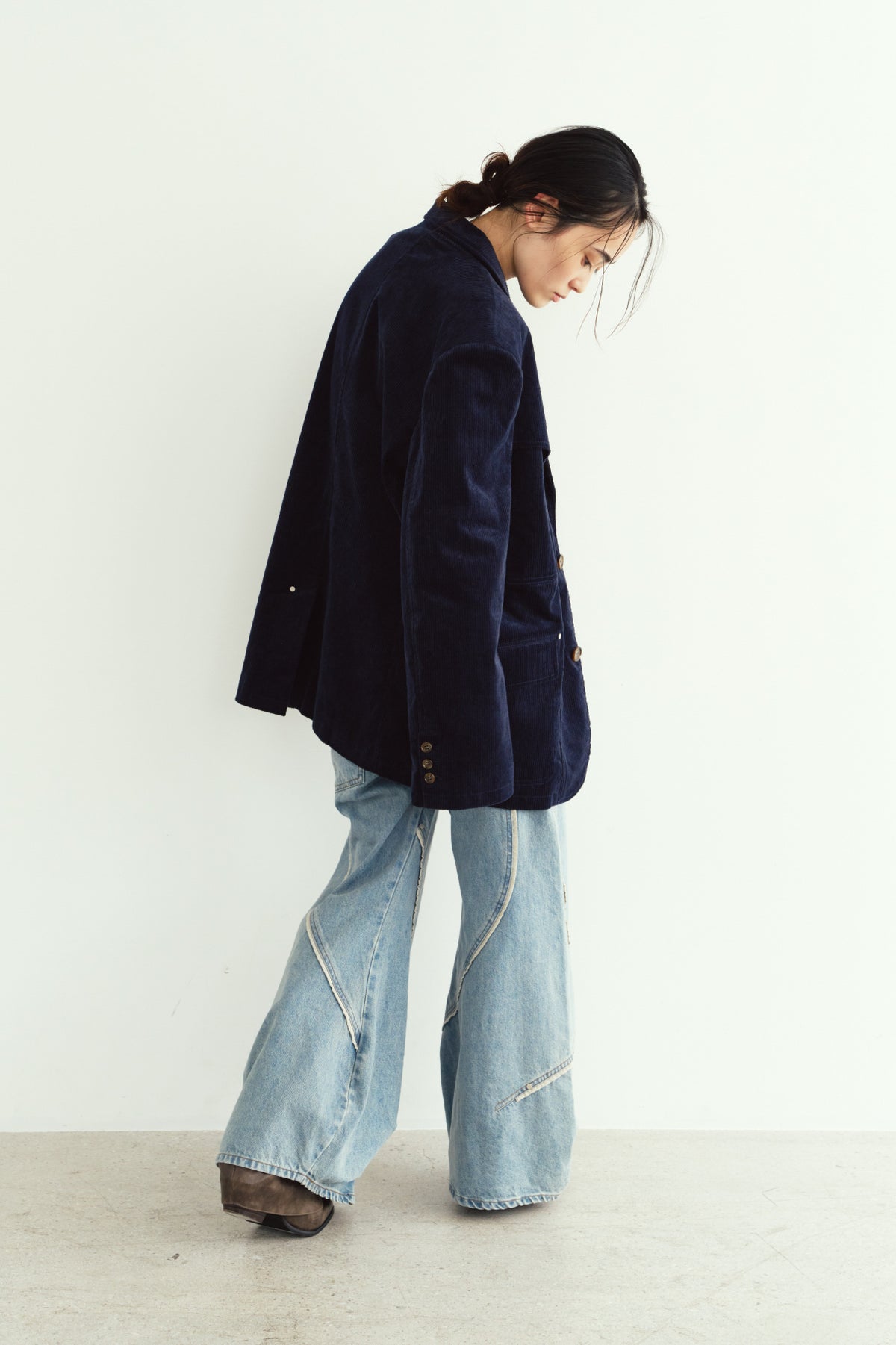 curve utility jacket(unisex)/navy