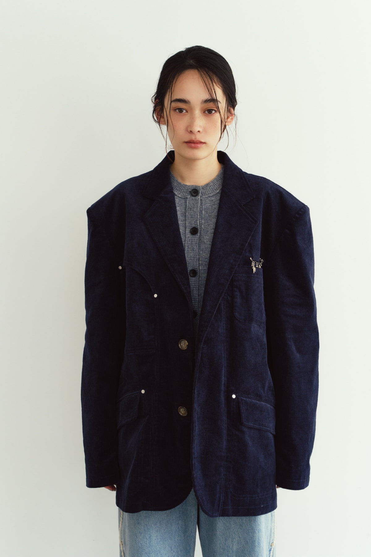 curve utility jacket(unisex)/navy