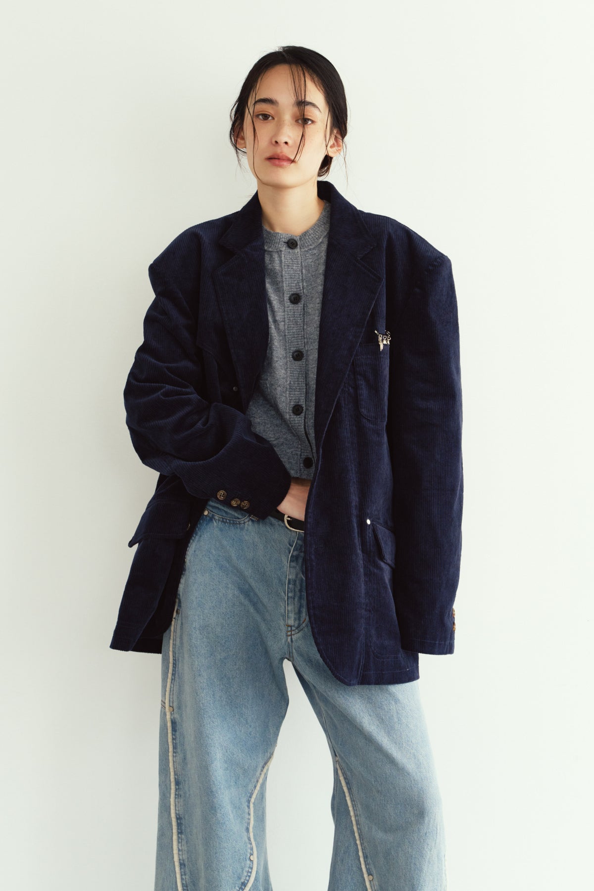 curve utility jacket(unisex)/navy
